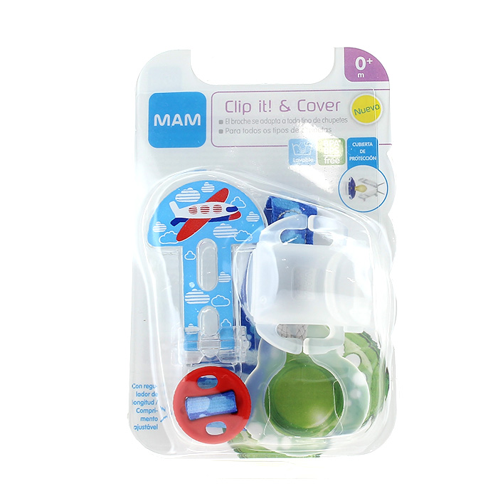 MAM Baby Clip It! & Cover Azul - Farmacia México