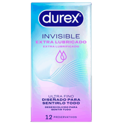 Durex Invisible Extra Lubricado Preservativos 12 Unidades